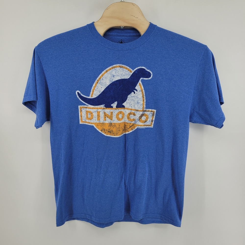 Disney T-Shirt Mens XL Blue Dinoco Pixar Cars Graphic Crew Neck Short Sleeve